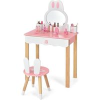 set mesa tocador y silla para ninos costway 60 x 34 x 103 cm