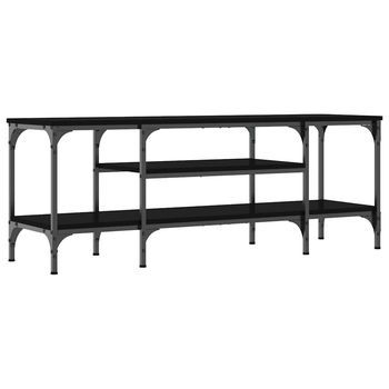 Mueble De Tv Hierro Y Madera Contrachapada Negro 121x35x45 Cm Vidaxl