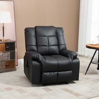 sillon de masaje reclinable de pu acero homcom 94x99x99 cm negro