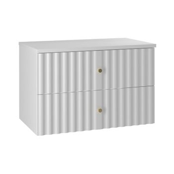Mueble bajo lavabo 80cm encimera paneles de melamina y de mdf blanco