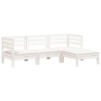 sofa de jardin de 3 plazas con reposapies madera de pino blanco vidaxl
