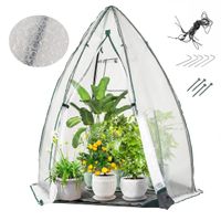 costway mini invernadero portatil de burbujas pe con puerta cremallera y ventana de malla para proteccion invernal 160 x 139 x 182cm