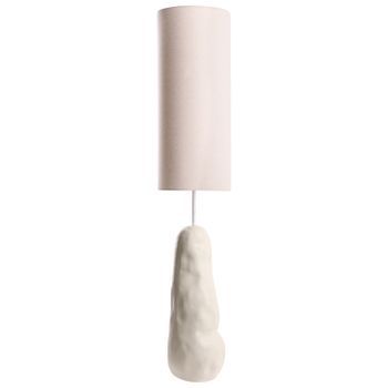 Lámpara De Pie Con Base De Cerámica Pantalla De Tela Ajustable Estilo Orgánico Beige Selb