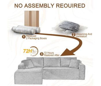 Sofá modular seccional 4 plazas - con chaise grande, espuma de memoria - color negro