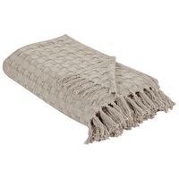 colcha manta decorativa con flecos algodon gris pardo 200 x 220 cm bere