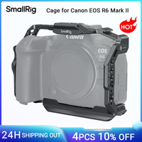 jaula de camara smallrig r6 mark ii para canon eos r6 mark ii con rieles duales nato placa de liberacion rapida zapata fria para microfono light -4159