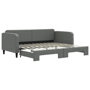 Sofá Cama Nido Tela Gris Oscuro 90x200 Cm Vidaxl