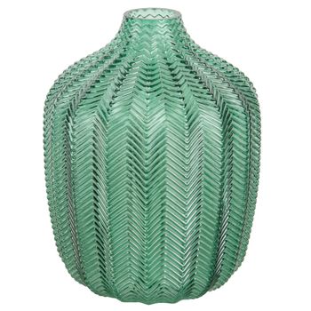 Jarrón de vidrio tintado verde H18 cm