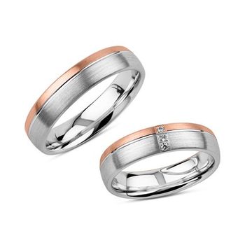 Alianzas de plata 925, rosados, grabable