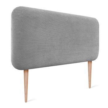 Dhome Cabecero Tapizado En Pana Con Patas Redondeado Para Pared Acústicos Cabeceros Absorbentes Cabezal Cama Dormitorio (gris, 100cm)