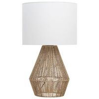 lampara de mesa de cuerda de papel blanco natural 52 cm hecho a mano malewa