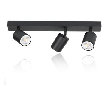 Hitchcock - foco de techo de metal, color negro, 42 cm, 3 luces, gu10