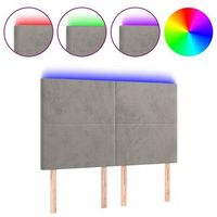 cabecero cama  panel de cabecera con luces led terciopelo gris claro 144x5x118128 cm