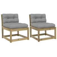 sofas de jardin con cojines 2 uds madera impregnada de pino vidaxl