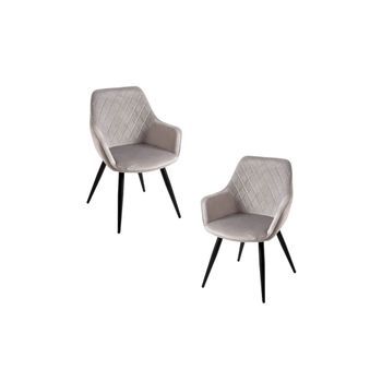 Pack 2 Sillas Kres Terciopelo De Terciopelo 87*57*47 Cm - Gris