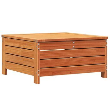 Taburete De Jardín | Otomana De Jardín | Reposapiés De Jardín Madera De Pino Marrón Cera 62x63,5x32 Cm