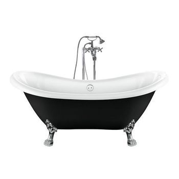 Bañera Con Patas Darlington Negra 175 Cm Patas León Cromadas