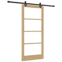 puerta corredera orkdal natural y negro 93 x 202 cm vidaxl