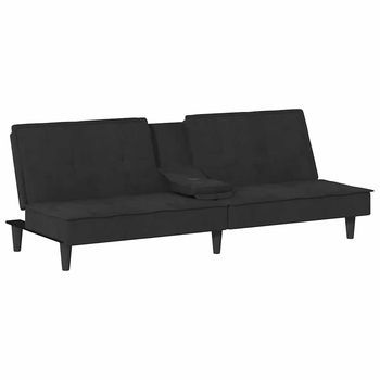 Sofá Cama | Cama Para Adultos Con Portavasos Terciopelo Negro