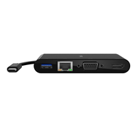 adaptador multimedia belkin avc005btbk usb-c a usb-a 30  ethernet vga y hdmi 4k color negro