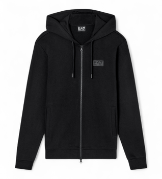 EA7 para hombre. 7M001490_AF17787 Sudadera Logo Series negro (XXL), Casual, Deportivo, Algodón, Sportswear, Multideporte