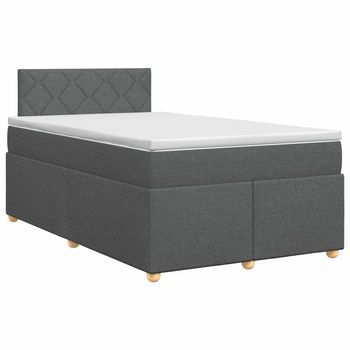 Cama Tapizada 200x120x88 Cm Tejido - Gris