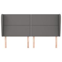 cabecero cama mueble de dormitorio con orejas cuero sintetico 183 x 23 x 118128 cm gris m020002906