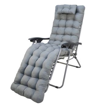 Reino Mansidi SL - Cojin 180cm de tumbona rellenado en poliester 100% algondon,(Gris)