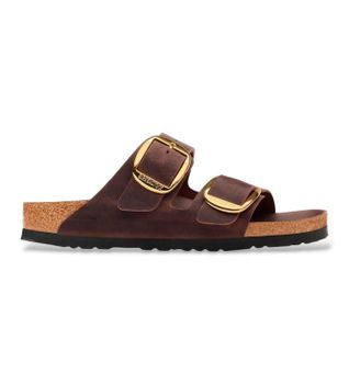 Birkenstock para mujer. 1032916 Sandalias de Piel Arizona Big Buckle Oiled (Ajuste Estrecho) marrón (37), Plano, Ninguno, Casual, Habana