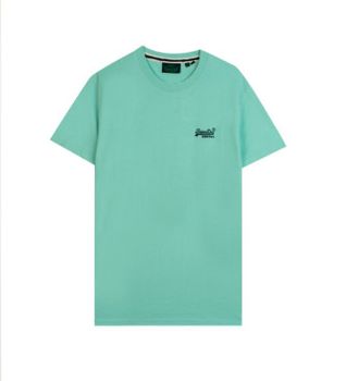 Superdry para hombre. M1011245A Camiseta Essential Logo verde. turquesa (M), Casual, Manga corta, Algodón Orgánico, Sostenible