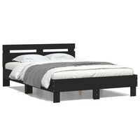 estructura cama con cabecero madera ingenieria negro 120x200 cm