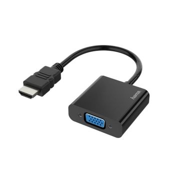 Adaptador de cable de vídeo Hama 00200343 0,15 m HDMI a VGA Negro