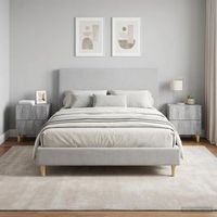 mesita de noche 2 uds - dormitorio - madera de ingenieria - sonoma gris 43x345x48cm
