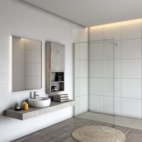 aica walkin mampara panel de ducha de una hoja panel pantalla fija vidrio antical de 8mm con una barra de 140cm tamano 118-120x200cm