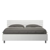 cama con almacenaje 160x200 con cabecera recta de listones fresno blanco ankel