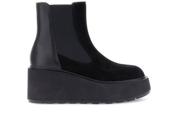 botines de ante y piel con elástico black