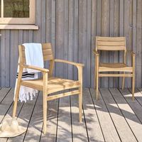 sillon de jardin de madera de teca maciza juego de 2