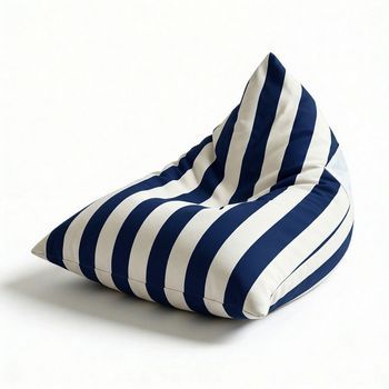 Aiire Puff Exterior Jardín con Relleno Incluido - Tejido Olefina Premium, Desenfundable y Lavable - Sofá Exterior para Playa, Terraza o Piscina - Bean Bag Chair Ligero Azul [75x65x55 cm]