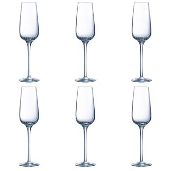 Juego de 6 copas flauta cristal 21 cl