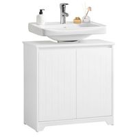 mueble para debajo del lavabo fregadero armario de bano de suelo con 2 puertas 60 x 30 x 60 cm bzr108- ii-w sobuy es