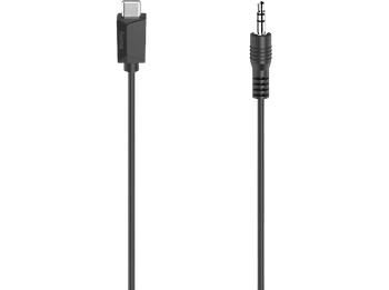 Cable de audio - Hama 00200729, 0.75 m, USB-C, Jack 3.5 mm, Transmisión HiFi, Negro