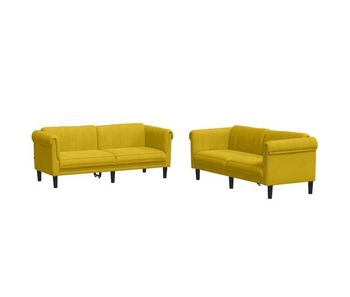 Vidaxl juego de sofás 2 piezas terciopelo amarillo