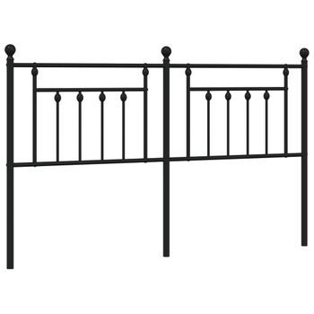 Cabecero Cama Mueble De Dormitorio De Metal 180 Cm Negro M02_0007122