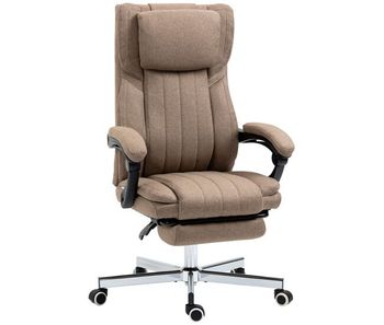 Vinsetto silla de masaje con 6 puntos de masaje silla de oficina giratoria silla de escritorio reclinable con altura ajustable control remoto reposapiés y reposacabezas marrón