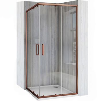Cabina De Ducha Rea City 90x90 Sin Plato De Ducha, Brush Copper 90 X 90 X 190 Cm
