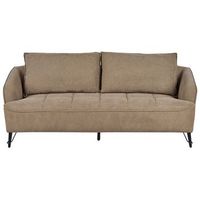 sofa moderno tapizado de 3 plazas tela cojines adicionales marron hobro