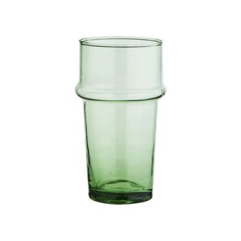 Vaso de agua grande de cristal verde