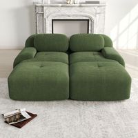 sofa modular de 2 plazas - mueble para salon - pana - verde 208x178x75cm