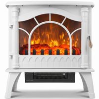 homcom chimenea electrica 1000w2000w con temperatura ajustable proteccion contra sobrecalentamiento 55x31x58 cm blanco