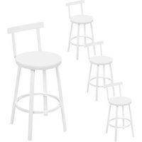 juego de 4 taburetes barmetal  mdf de clase e1taburetes altos cocina con respaldo bajo y reposapies 515 x 515 x 89 cmblancowoltu